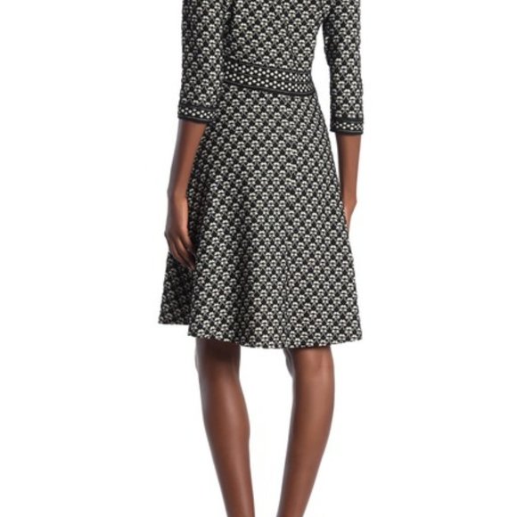 Max Studio Patterned 3/4 Sleeve Knit Dress - Picture 2 of 2